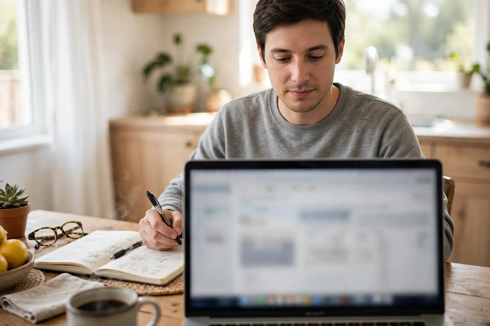 Person reviewing procedure price information on a laptop at home
